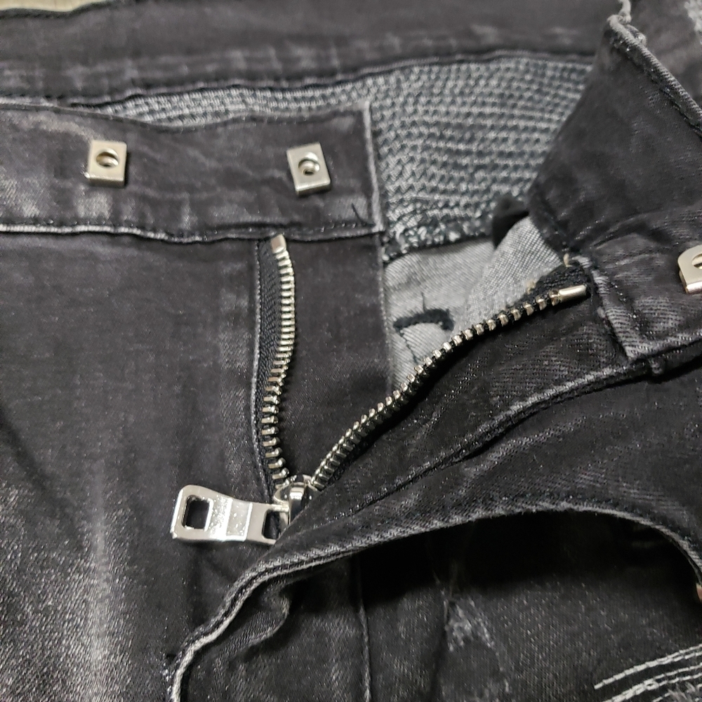 Balmain Sz 34 Designer Distressed Biker Jeans👖 - Picture 12 of 16